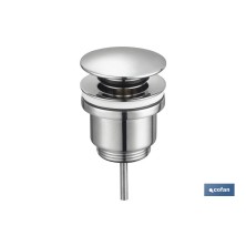 Válvula Click-Clack | Fabricada en Latón Cromado | Rosca 1 1/4 | Incluye Tapón Grande de Ø63 mm