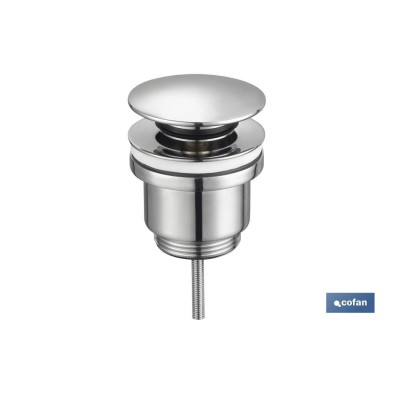 Válvula Click-Clack | Fabricada en Latón Cromado | Rosca 1 1/4 | Incluye Tapón Grande de Ø63 mm