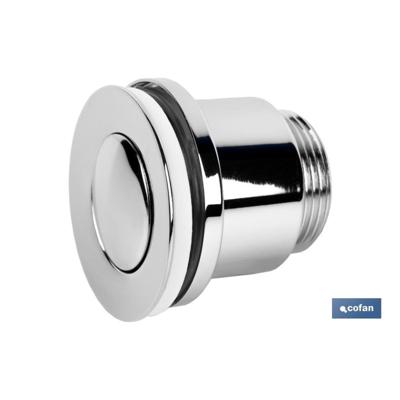 Válvula Click-Clack | Fabricada en Latón Cromado | Rosca 1 1/4 | Incluye Tapón Pequeño de Ø37 mm