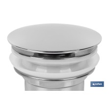 Válvula Click-Clack Larga | Fabricada en Latón Cromado |Rosca 1 1/4 | Incluye Tapón cromado grande de Ø63 mm