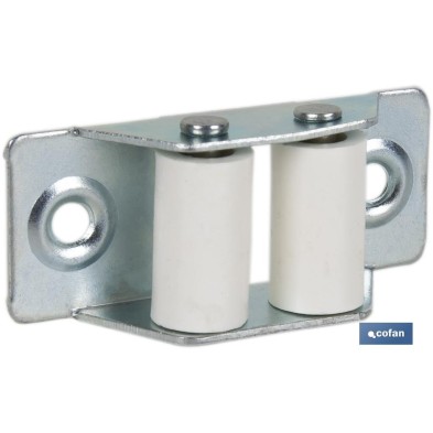 Pasacintas Metálico | Con dos rodillos de Nylon | Diferentes medidas