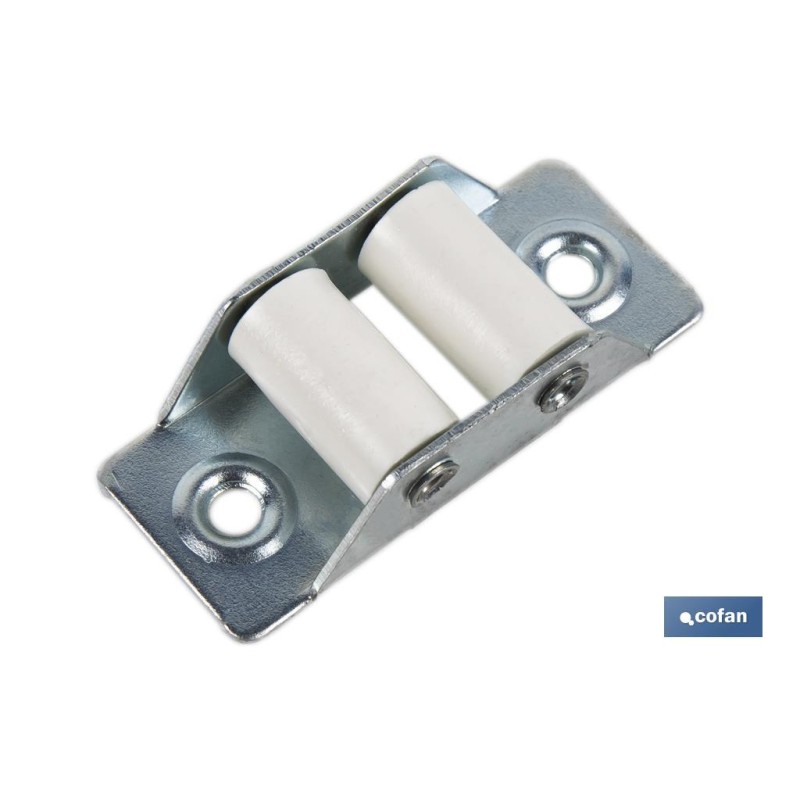 Pasacintas Metálico | Con dos rodillos de Nylon | Diferentes medidas