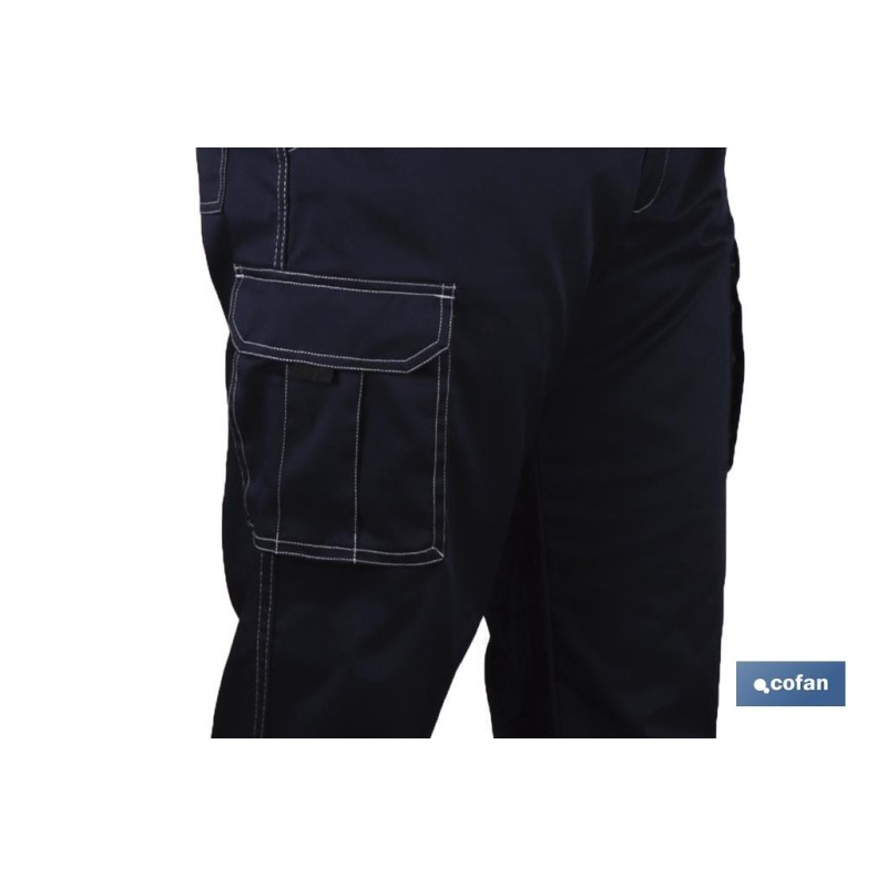 Pantalón de Trabajo Elástico Tipo Denim | Tallas de la 38 a la 64 | Color Azul Marino