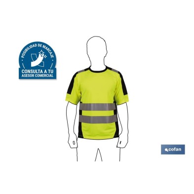 Camiseta de Alta Visibilidad | Tallas de la S a la XXXL | En Color Amarillo y Negro