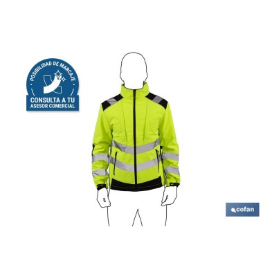 Chaqueta Softshell de Alta Visibilidad | Talla desde la S hasta la XXXL | Color Amarillo y Negro