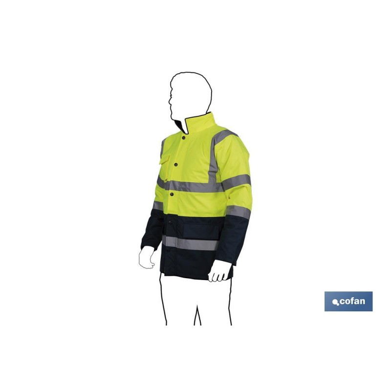 Parka de Alta Visibilidad | Tallas desde la S hasta la XXXL | Color Amarillo y Azul