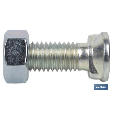 Tornillo de arado con dos prisioneros | Acabado zincado | Clase 8.8 | Disponible en diferentes medidas