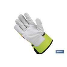 Guantes de piel vacuno con cinta reflectante | Tallas: 9, 10 y 11