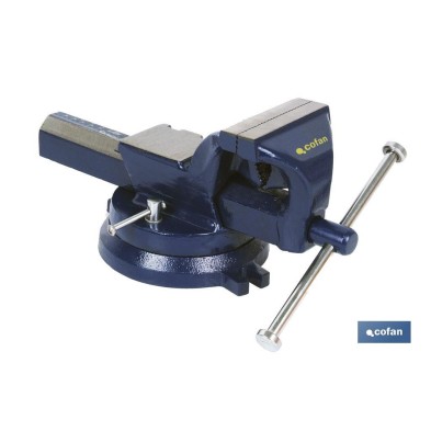 Tornillo de banco paralelo giratorio | Fabricado en acero forjado | Anchura de mordazas: 10, 15 y 20 cm