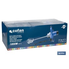 Mezclador eléctrico | Agitador M14 | Varilla mezcladora incluida | 2 velocidades | Potencia: 1800 W