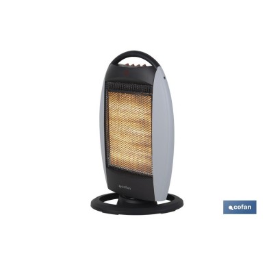 Estufa halógena oscilante con tres niveles de potencia | Emisión instantánea de calor con tres barras halógenas | Sistema de seg