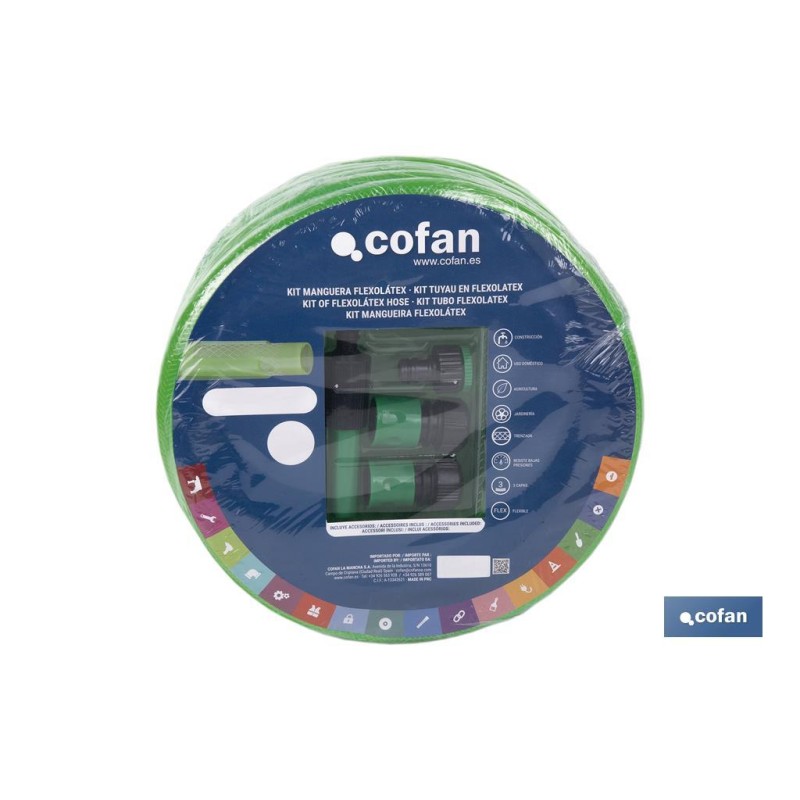 Kit de Manguera Flexolátex Translúcida | Diferentes Medidas y Diámetros | Con Accesorios