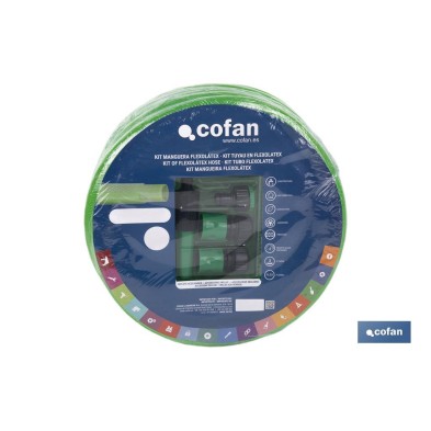 Kit de Manguera Flexolátex Translúcida | Diferentes Medidas y Diámetros | Con Accesorios