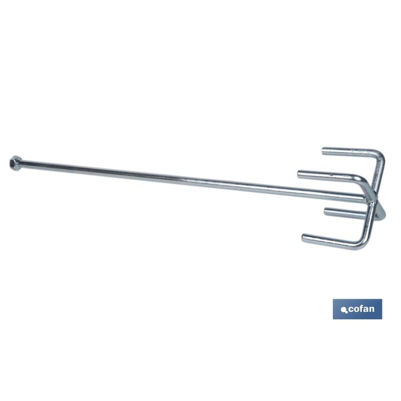 Varilla mezcladora epoxi | Accesorio mezclador M14 | Adecuada para mezclar epoxi | Medidas: Ø120 x 600 mm