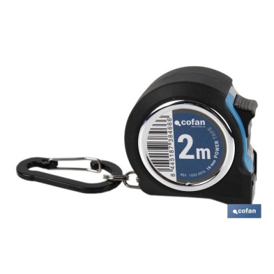 Flexómetro 2 x 16 mm | Carcasa de ABS | Cinta con recubrimiento anticorrosión | Calibración en los bordes | Incluye mosquetón