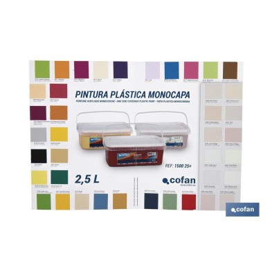 Carta de Colores para Pintura Plástica Monocapa con 40 Muestras de Color