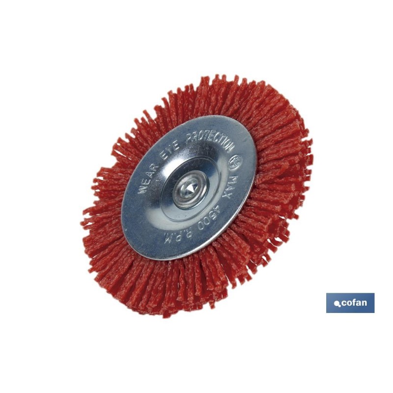 Cepillo Circular con Filamentos Abrasivos de Nylon | Diferentes medidas | Para pulir, esmerilar, eliminar óxido, etc.