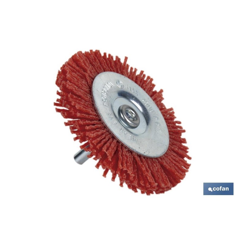 Cepillo Circular con Filamentos Abrasivos de Nylon | Diferentes medidas | Para pulir, esmerilar, eliminar óxido, etc.