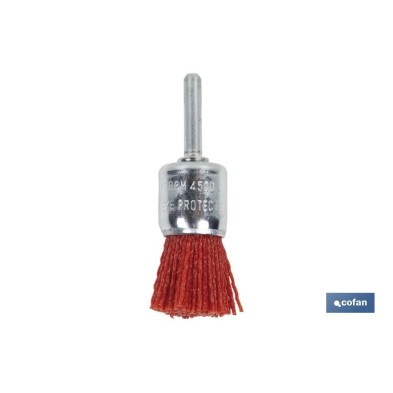 Cepillo de Brocha con Filamentos Abrasivos de Nylon | Diámetro de 6 mm x 25 mm | Para pulir, esmerilar, eliminar óxido, etc.