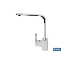 Grifo de Cocina Monomando con Diseño Cuadrado | Medida: Alto 29,1 cm x Ancho 5 cm | Cartucho Cerámico de 35 mm