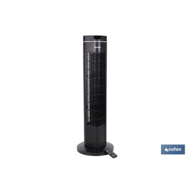 Ventilador silencioso de torre con control remoto | Color Negro | Incluye mando a distancia y temporizador (8 horas)