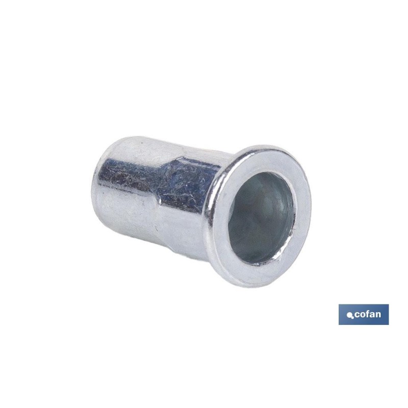 Tuercas remachables semihexagonales de fondo abierto y cabeza ancha | Gran variedad de medidas