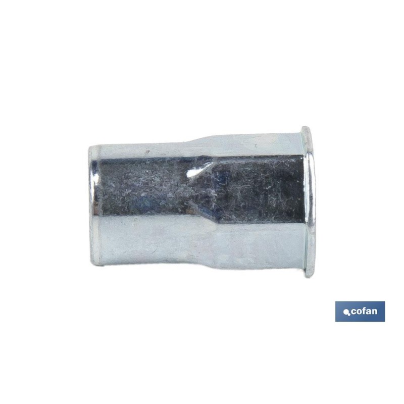 Tuercas remachables semihexagonales de fondo abierto y cabeza reducida | Gran variedad de medidas