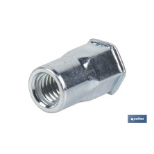 Tuercas remachables semihexagonales de fondo abierto y cabeza reducida | Gran variedad de medidas