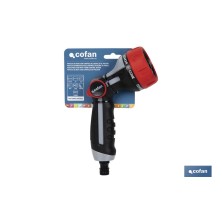 Pistola de riego con 7 modos de flujo y control del caudal con el pulgar