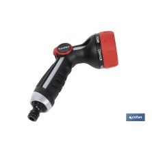 Pistola de riego con 7 modos de flujo y control del caudal con el pulgar