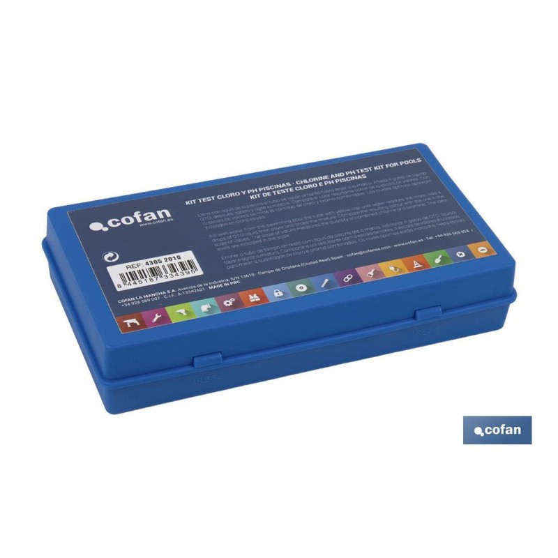 Kit con test de cloro y pH para piscinas | Medidor y analizador de agua