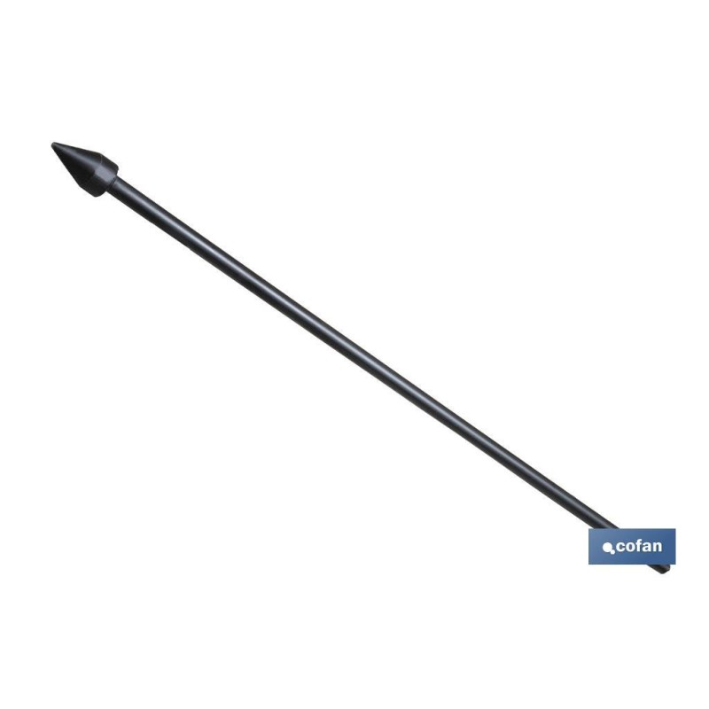 Plantador redondo de acero endurecido | Con mango metálico | Ideal para jardinería y agricultura | Medidas: 5 x 128 cm