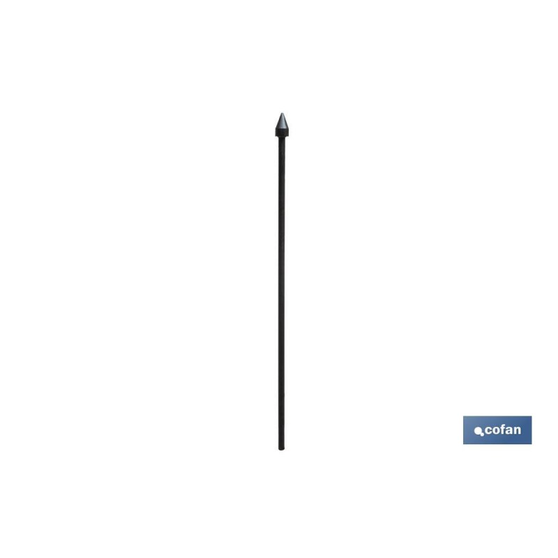 Plantador redondo de acero endurecido | Con mango metálico | Ideal para jardinería y agricultura | Medidas: 5 x 128 cm