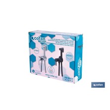 Ducha higiénica para inodoro | Grifo de bidé empotrado | Agua fría y caliente | Manguera incluida | Disponible en acabado negro 