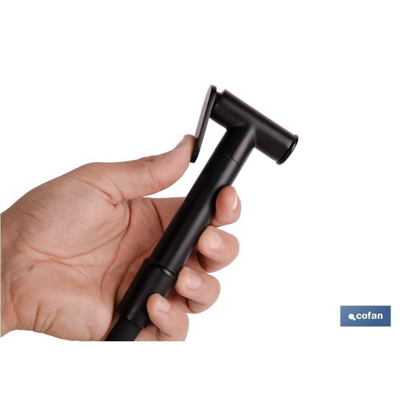 Ducha higiénica para inodoro | Grifo de bidé empotrado | Agua fría y caliente | Manguera incluida | Disponible en acabado negro 