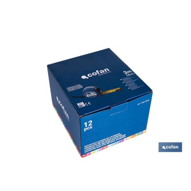 Expositor para flexómetros estándar con botón de bloqueo de Cofan | Incluyen los flexómetros | Varias medidas y capacidades