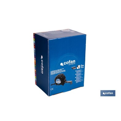 Expositor para flexómetros con hoja de nylon negra y doble cara de Cofan | Incluyen los flexómetros | Varias medidas y capacidad