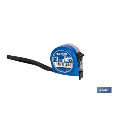 Flexómetro estándar | Carcasa resistente de ABS | Botón de bloqueo | Gancho no magnético | Funda antichoque | Disponible con cin