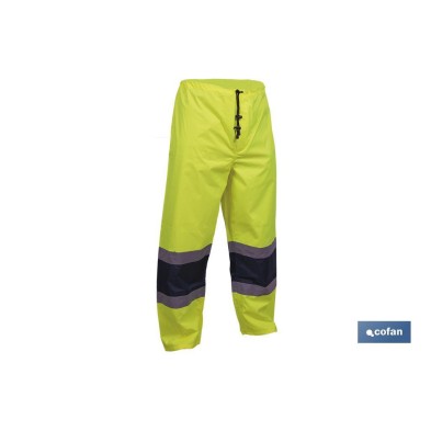 Pantalón de lluvia de alta visibilidad | Bandas de alta visibilidad | Color: amarillo y azul | Disponible desde la talla S hasta