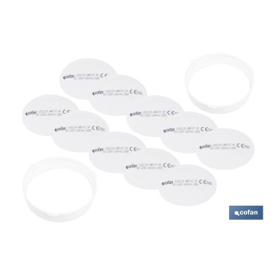 Pack de 10 Prefiltros P2 NR para Filtros A1B1E1K1 + 2 Aros Retenedores