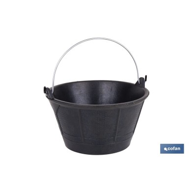 Cubo italiano de caucho | Capacidad: 10 litros | Alta resistencia y flexibilidad | Adecuado para construcción | Medidas: 34,5 x 