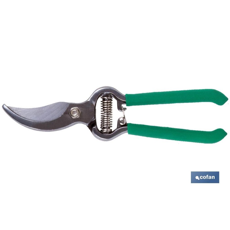 Tijeras de podar y recolección a una mano | Con mangos forjados y bañados en vinilo antideslizante | Corte clásico