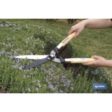 Cizalla corta setos profesional | Mango ergonómico de madera | Para jardinería y arbusto