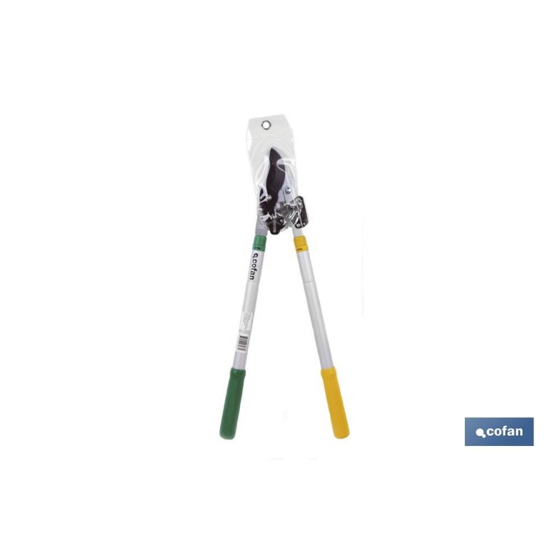 Tijeras de poda telescópicas 64 cm | Capacidad de corte de hasta 45 mm de diámetro | Acero revestido, carbono y PTFE