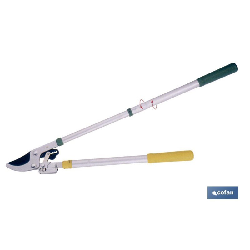 Tijeras de poda telescópicas 64 cm | Capacidad de corte de hasta 45 mm de diámetro | Acero revestido, carbono y PTFE