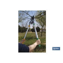 Tijeras de poda telescópicas 64 cm | Capacidad de corte de hasta 45 mm de diámetro | Acero revestido, carbono y PTFE