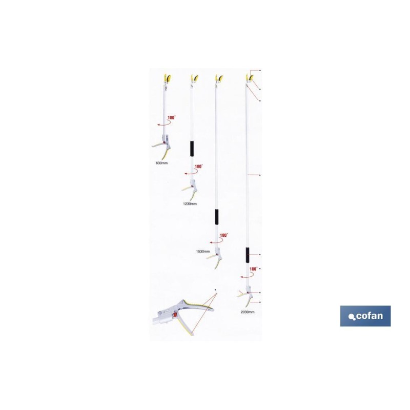 Podadora telescópica de largo alcance | 630 mm de longitud | Poda de árboles y recogida de frutas | Práctico y duradero