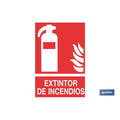 Extintor de incendios Pictograma + Texto
