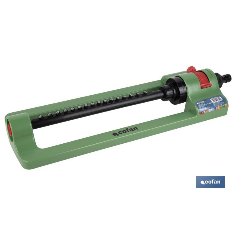 Aspersor de riego oscilante de 16 chorros | Material de polipropileno | Apto para jardín | Flexibilidad anti roturas