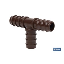 Conector en forma de T para riego por goteo | 16 mm de diámetro | Para sistemas de riego